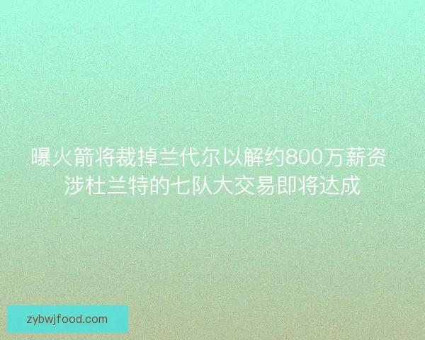 曝火箭将裁掉兰代尔以解约800万薪资 涉杜兰特的七队大交易即将达成