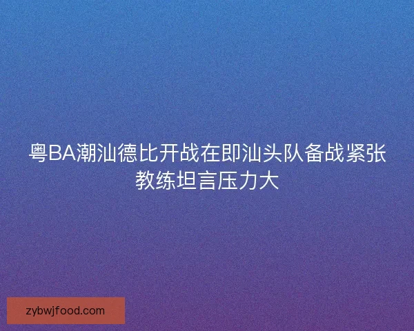 粤BA潮汕德比开战在即汕头队备战紧张教练坦言压力大 粤BA潮汕德比开战在即汕头队备战紧张教练坦言压力大