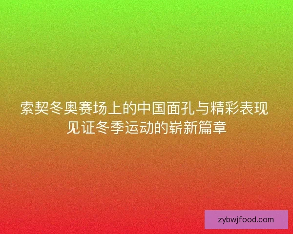 索契冬奥赛场上的中国面孔与精彩表现 见证冬季运动的崭新篇章 索契冬奥赛场上的中国面孔与精彩表现 见证冬季运动的崭新篇章