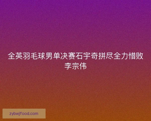 全英羽毛球男单决赛石宇奇拼尽全力惜败李宗伟 全英羽毛球男单决赛石宇奇拼尽全力惜败李宗伟