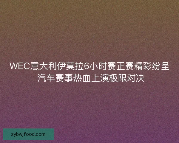 WEC意大利伊莫拉6小时赛正赛精彩纷呈 汽车赛事热血上演极限对决 WEC意大利伊莫拉6小时赛正赛精彩纷呈 汽车赛事热血上演极限对决